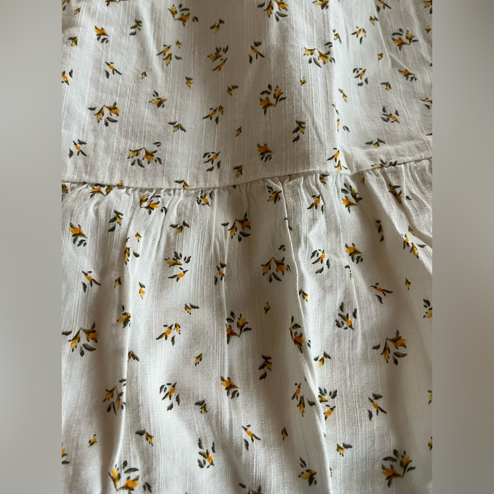 Nordstrom BP Ivory Dress with Puff Sleeves and Detailed Floral Bursts Juniors L - Picture 16 of 16